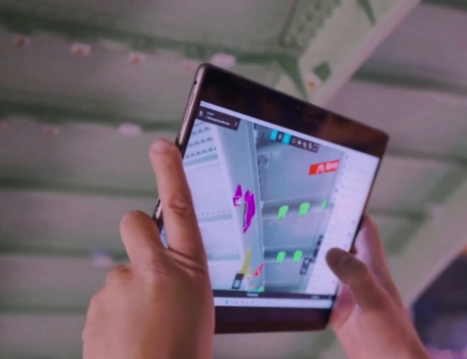 Scanning aircraft using tablet