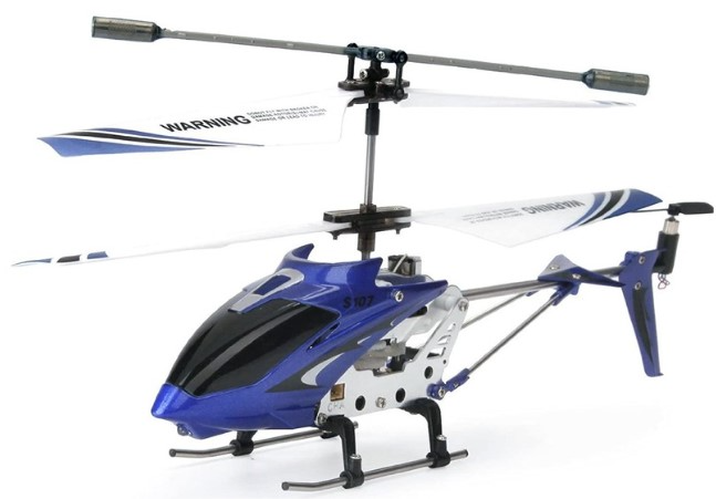 Remote controlled helicopter with engineering drawings